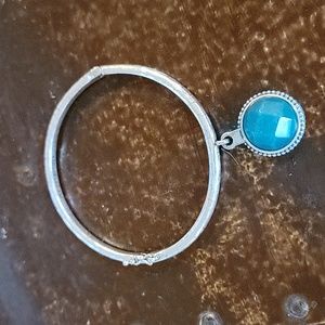 lucky brand bangle with green gem